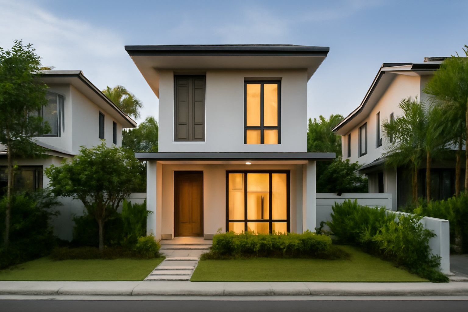 Modern 99 year landed property Singapore exterior in a residential estate